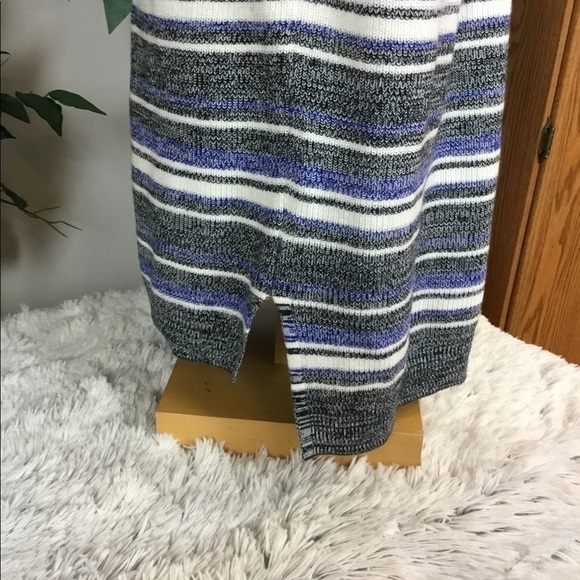 Ruff Hewn XL lace up tie front long sleeve sweater black blue white - Picture 2 of 12